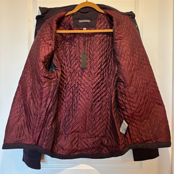 $498 NWT John Varvatos Jameson Shirt Jacket 52 Merlot 100% Cotton Woven Full Zip - Picture 5 of 12